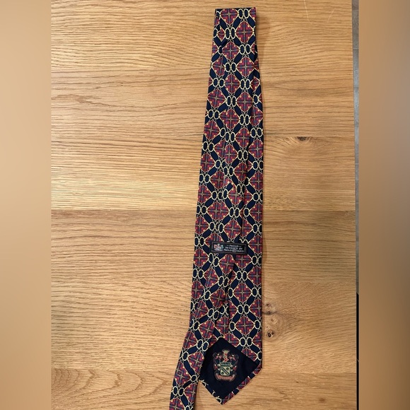 Paolo Gucci Navy Blue Horsebit Silk Neck Tie 100% Silk - Picture 5 of 8